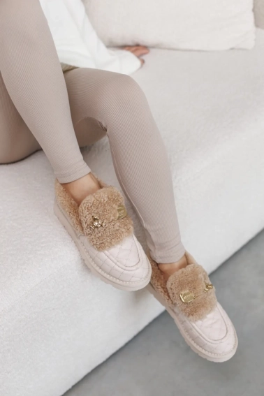 Угги женские кожаные мех 591120 Молочные фото 10 — интернет-магазин Tapok