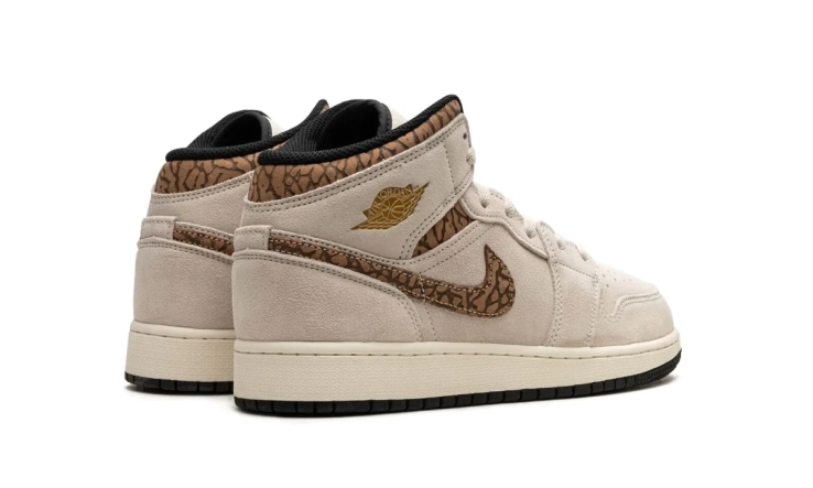 Кросівки Jordan 1 Mid SE Brown Elephant (GS) DZ5369-102 фото 3 — інтернет-магазин Tapok