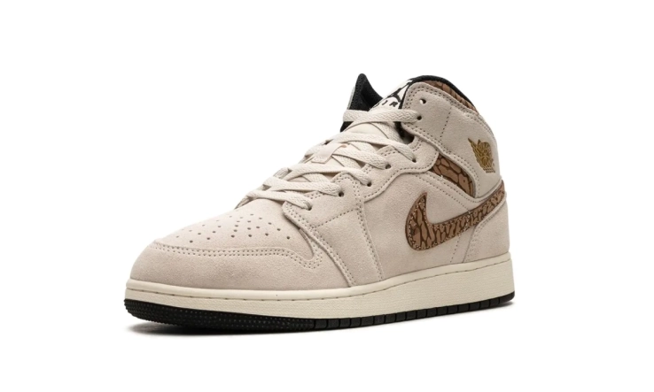 Кросівки Jordan 1 Mid SE Brown Elephant (GS) DZ5369-102 фото 4 — інтернет-магазин Tapok