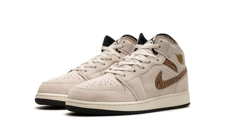 Кросівки Jordan 1 Mid SE Brown Elephant (GS) DZ5369-102 фото 5 — інтернет-магазин Tapok