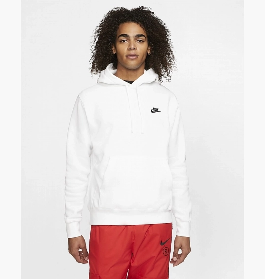Толстовка чоловіча NikeNsw Club Hoodie Po Bb White BV2654-100 фото 5 — інтернет-магазин Tapok