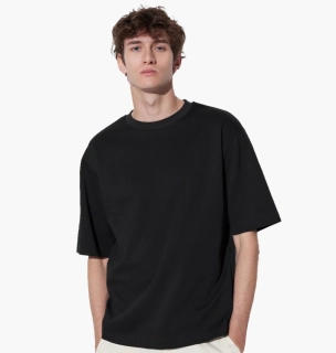 Футболка унисекс Uniqlo Airism Cotton Oversized Crew Neck Half-Sleeve T-Shirt Black 465185-09