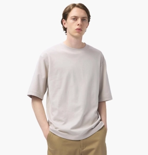 Футболка унисекс Uniqlo Airism Cotton Oversized Crew Neck Half-Sleeve T-Shirt Grey 465185-02