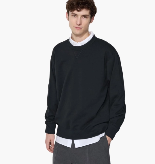 Свитшот унисекс Uniqlo Sweatshirt Black 444966-09 фото 2 — интернет-магазин Tapok