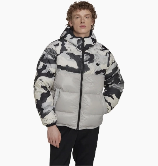 Пуховик Adidas Down Regen Camo Hooded Puffer Jacket Grey HK5030 фото 1 — інтернет-магазин Tapok