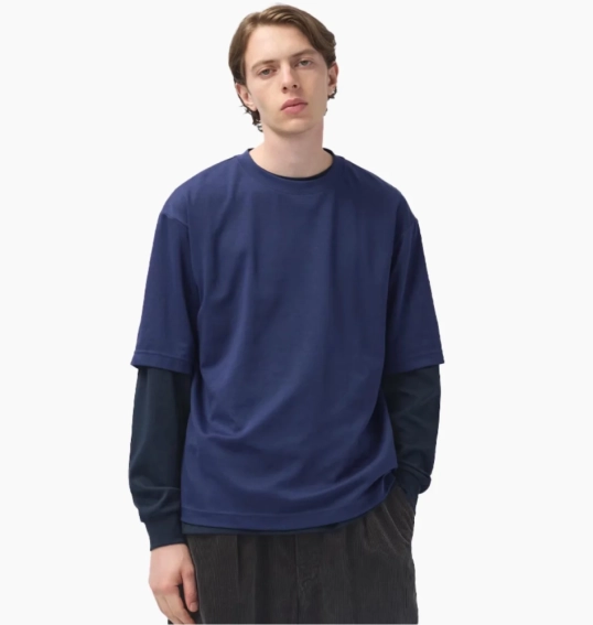 Футболка унісекс Uniqlo Airism Cotton Oversized Crew Neck Half-Sleeve T-Shirt Blue 465185-69 L 465185-69 фото 1 — інтернет-магазин Tapok