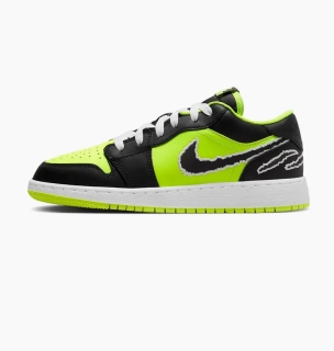Кроссовки Jordan 1 Low SE Black Cat Volt (GS) DX6666-701
