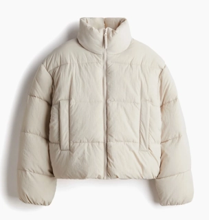 Пуховик жіночий H&M Short Puffer Jacket Beige 1228408005 S 1228408005