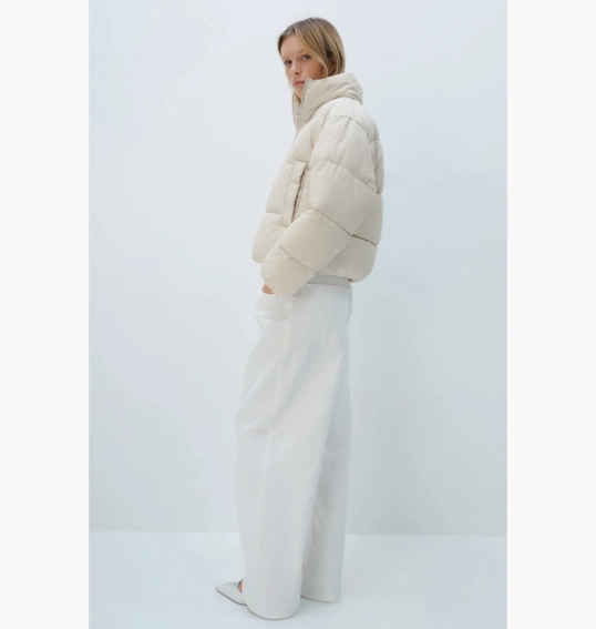 Пуховик жіночий H&M Short Puffer Jacket Beige 1228408005 S 1228408005 фото 3 — інтернет-магазин Tapok
