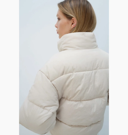 Пуховик жіночий H&M Short Puffer Jacket Beige 1228408005 S 1228408005 фото 5 — інтернет-магазин Tapok