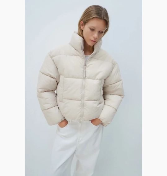 Пуховик жіночий H&M Short Puffer Jacket Beige 1228408005 S 1228408005 фото 6 — інтернет-магазин Tapok