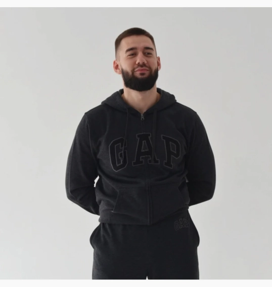 Толстовка Gap Logo Zip Hoodie Grey 218871801 L 218871801 фото 5 — інтернет-магазин Tapok
