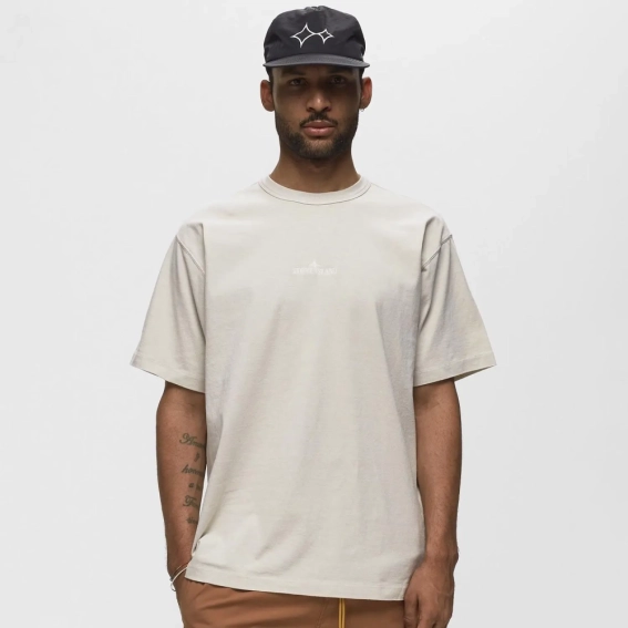 Футболка Stone Island Cream Logo T-shirt 811524113-V0097 фото 2 — інтернет-магазин Tapok