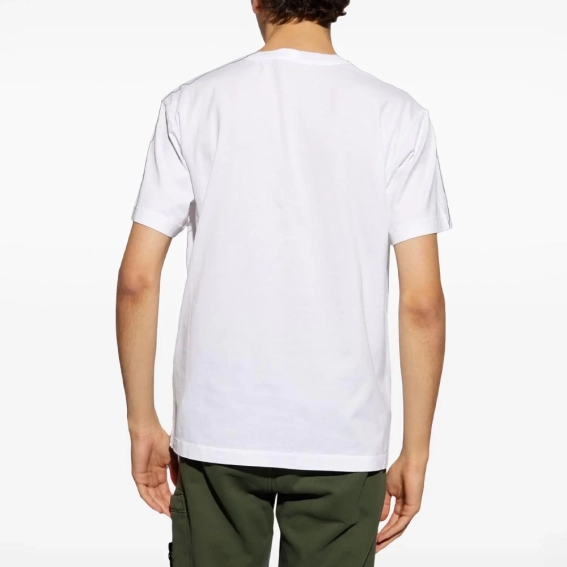 Футболка Stone Island White Crewneck T-shirt 811524113-V0001 фото 3 — интернет-магазин Tapok