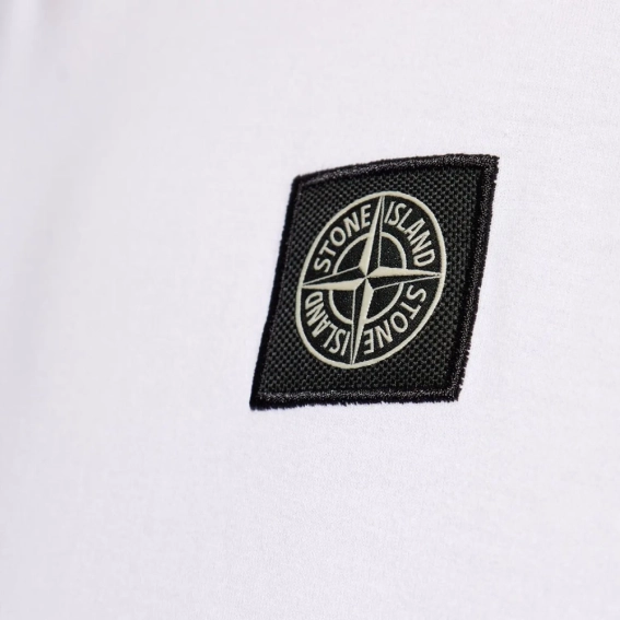 Футболка Stone Island White Crewneck T-shirt 811524113-V0001 фото 4 — интернет-магазин Tapok