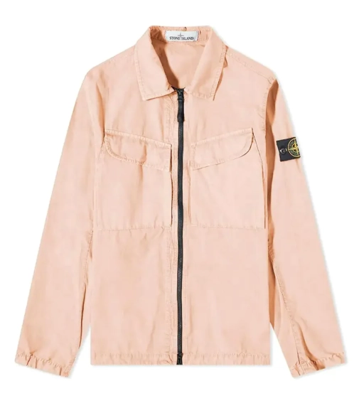 Куртка Stone Island Brushed Cotton Canvas Zip OvershirtRose 7715101WN V0180 фото 2 — интернет-магазин Tapok