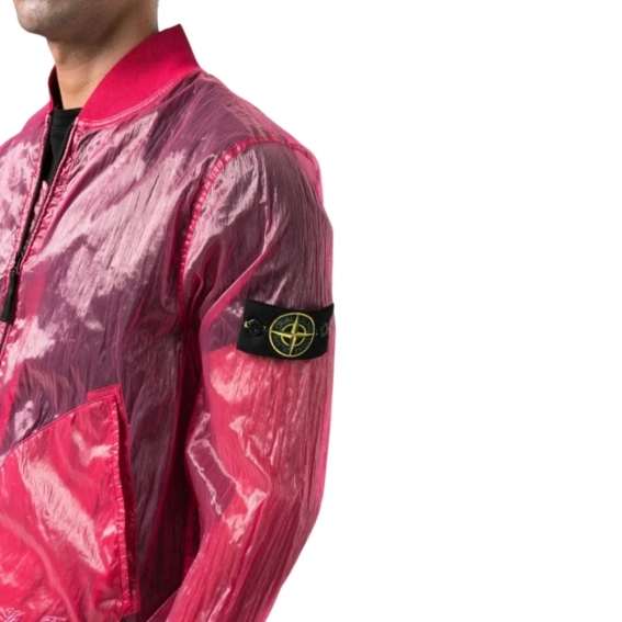 Куртка STONE ISLAND Semi-transparent nylon bomber jacket pink 7615433Q2 .V0087 фото 3 — інтернет-магазин Tapok