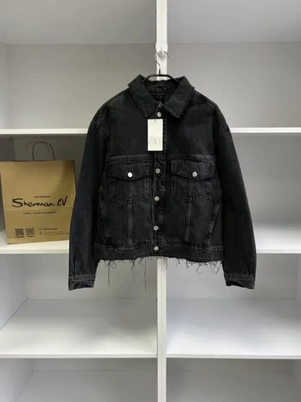 Свитшот ZARA denim overshirt black 5072/302/800 фото 7 — интернет-магазин Tapok