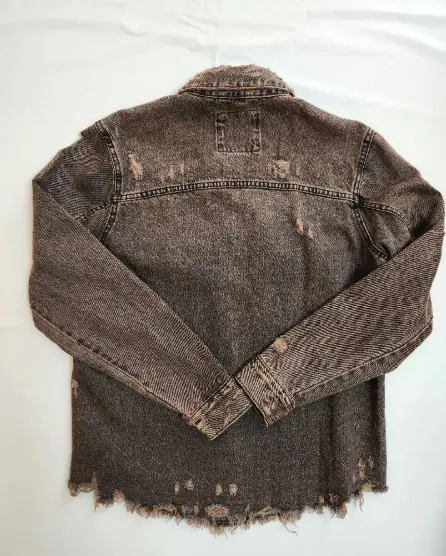 Свитшот zara OVERDYED DENIM OVERSHIRT brown 1538/370/099 фото 2 — интернет-магазин Tapok