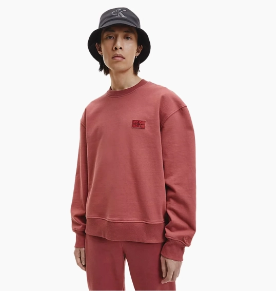 Футболка Calvin Klein Shrunken Badge Crew Neck Terracotta Tile J30J321544 фото 1 — интернет-магазин Tapok