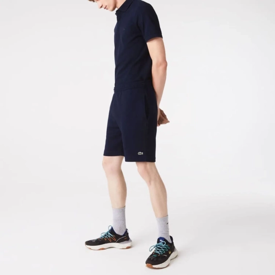 Шорты Lacoste Organic Brushed Cotton Fleece Shorts Blue GH9627 51 166 фото 2 — интернет-магазин Tapok