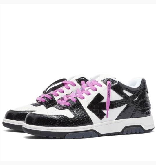 Кросівки Off-White Out Of Office Croco Print Sneaker 'Black White Purple' OMIA189F22LEA0040110 фото 2 — інтернет-магазин Tapok