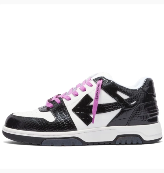 Кросівки Off-White Out Of Office Croco Print Sneaker 'Black White Purple' OMIA189F22LEA0040110 фото 3 — інтернет-магазин Tapok