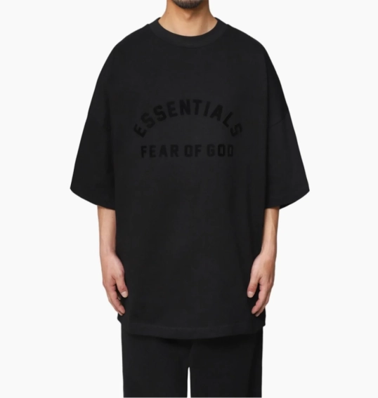 Футболка Fear of God ESSENTIALS Black Crewneck T-Shirt 125SP242004F фото 1 — інтернет-магазин Tapok