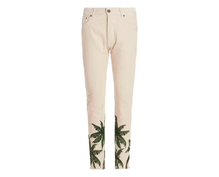 Джинси Palm Angels Palm Printed Distressed Jeans PMYA033S23DEN014-0355 фото 1 — інтернет-магазин Tapok