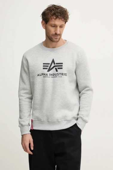 Кофта Alpha Industries Basic Sweater Grey 178302/17 фото 4 — інтернет-магазин Tapok