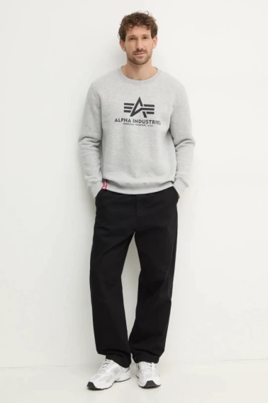 Кофта Alpha Industries Basic Sweater Grey 178302/17 фото 2 — інтернет-магазин Tapok