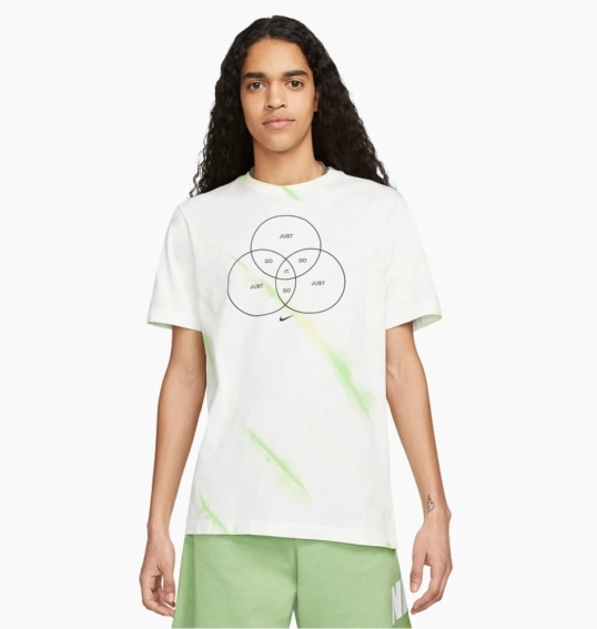 Футболка Nike Tye Dye Shirt GREEN/WHITE DQ1076-100 фото 1 — интернет-магазин Tapok