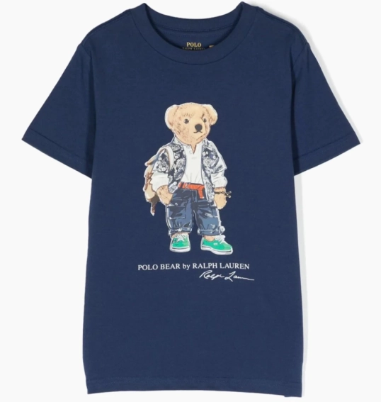 Футболка Ralph Lauren Kids Bear-motif cotton T-shirt BLUE 323853828018 фото 1 — интернет-магазин Tapok