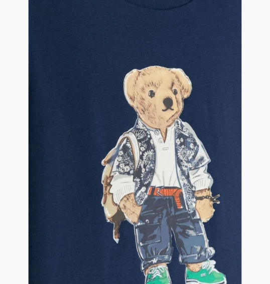 Футболка Ralph Lauren Kids Bear-motif cotton T-shirt BLUE 323853828018 фото 2 — интернет-магазин Tapok