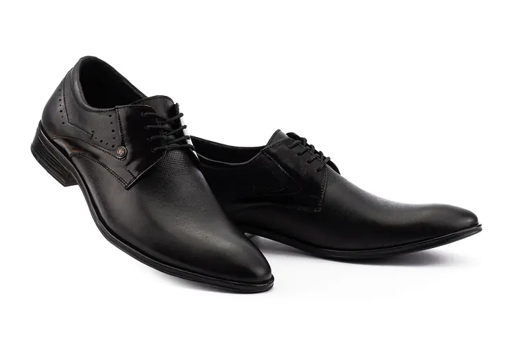 Мужские туфли кожаные весна/осень черные Slat 19440 на шнурках фото 1 — интернет-магазин Tapok