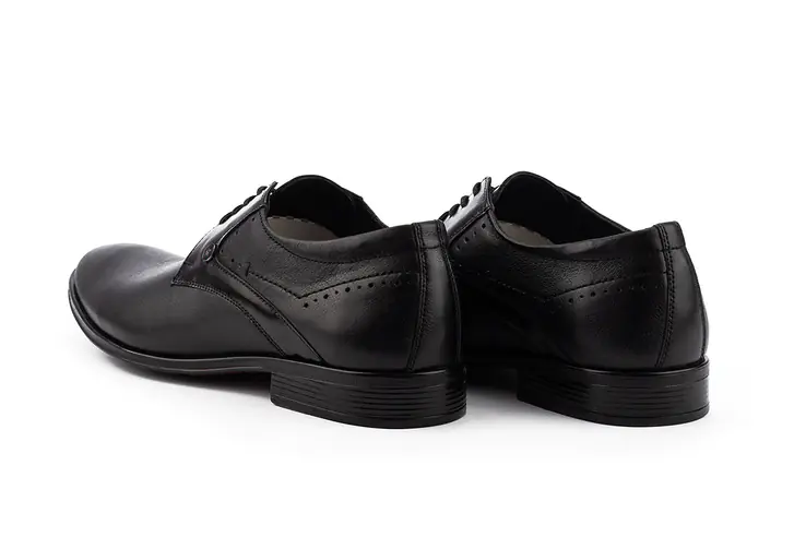 Мужские туфли кожаные весна/осень черные Slat 19440 на шнурках фото 3 — интернет-магазин Tapok