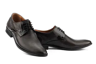 Чоловічі туфлі шкіряні весняно-осінні коричневі Slat 19440 на шнурках
