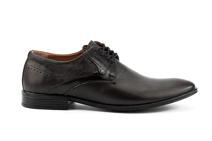 Мужские туфли кожаные весна/осень коричневые Slat 19440 на шнурках фото 2 — интернет-магазин Tapok