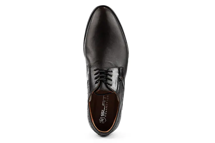 Чоловічі туфлі шкіряні весняно-осінні коричневі Slat 19440 на шнурках фото 3 — інтернет-магазин Tapok