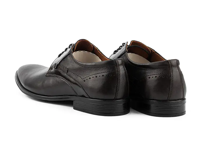 Мужские туфли кожаные весна/осень коричневые Slat 19440 на шнурках фото 4 — интернет-магазин Tapok