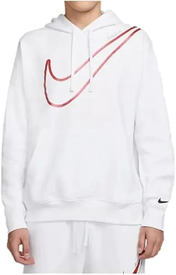 Толстовка Nike Tech Fleece zip(white/red) DR9273-100 фото 1 — интернет-магазин Tapok