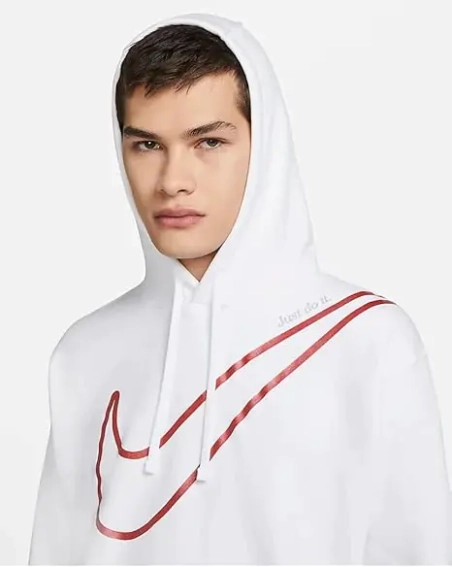 Толстовка Nike Tech Fleece zip(white/red) DR9273-100 фото 2 — интернет-магазин Tapok
