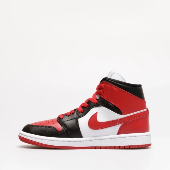 Кроссовки женские Jordan 1 Mid Bred Toe (BQ6472-079) фото 2 — интернет-магазин Tapok