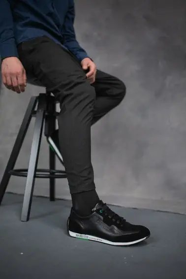Чоловічі кросівки шкіряні весняно-осінні чорні Emirro Л5 Black фото 1 — інтернет-магазин Tapok