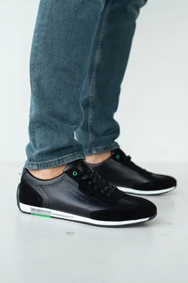 Чоловічі кросівки шкіряні весняно-осінні чорні Emirro Л5 Black фото 3 — інтернет-магазин Tapok