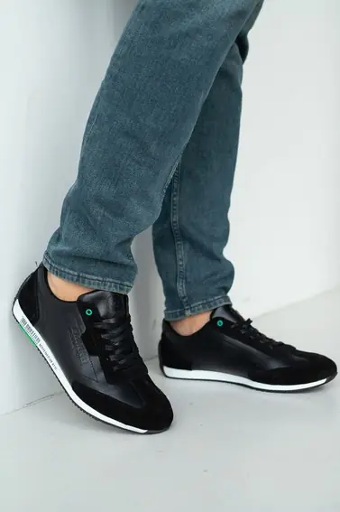 Чоловічі кросівки шкіряні весняно-осінні чорні Emirro Л5 Black фото 4 — інтернет-магазин Tapok