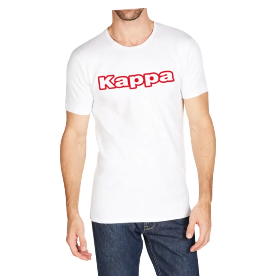 Футболка Kappa T-shirt Mezza Manica Girocollo con stampa logo pet білий Чол L K1335 Bianco фото 1 — інтернет-магазин Tapok