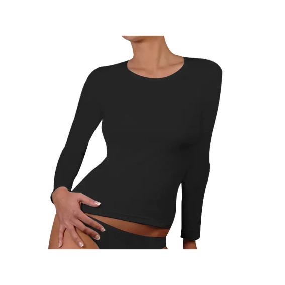 Футболка с длинным рукавом T-shirt Manica Lunga Girocollo черный Жен L K2601 Nero фото 1 — интернет-магазин Tapok