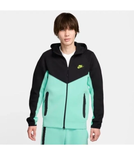 Худые Nike Tech Fleece (черно-салатовое) HF4432-349