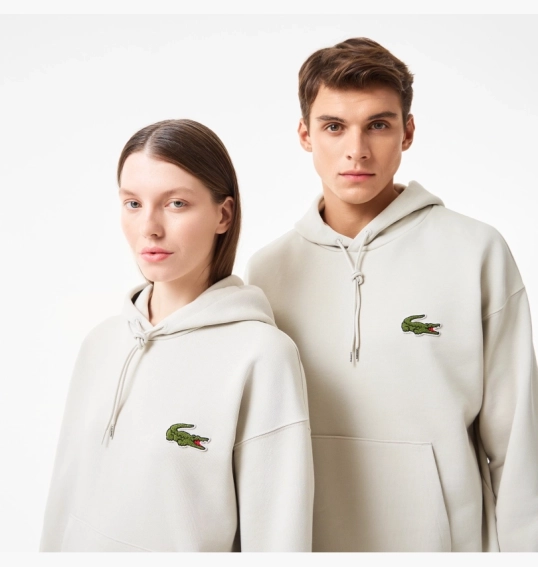 Худі унісекс Lacoste Loose Fit Beige SH2754BUQ фото 4 — інтернет-магазин Tapok